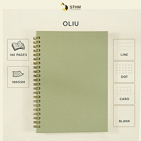 Sổ bìa trơn - OLIU - Giấy mỹ thuật - A5 - Ruột kem 100gsm nhiều loại - STHM