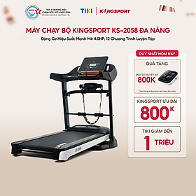 Miễn phí lắp đặt | Máy Chạy Bộ Kingsport KS-2058 Đa Năng Tối Đa 18km/h, 12 Chương Trình Tập Luyện