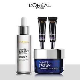 Bộ sản phẩm đặc trị giảm thâm nám chuyên sâu L'Oreal Paris White Perfect Clinical (Clinical Serum,Kem đêm, YC 7.5ml x2)
