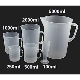 Mua Ca Đong Nhựa 5L 2L 1L 500ml 250ml 100ml (Bộ 6 Cái Như Hình)