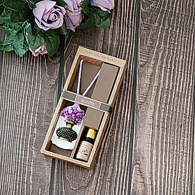 Bộ đá thơm treo xe hoa khô Lavender Ecolife – Phụ kiện làm thơm xe, trang trí xe