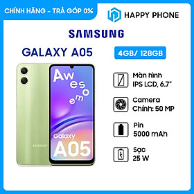 Điện thoại Samsung Galaxy A05 (4GB/128GB) - Hàng chính hãng - ĐÃ KÍCH HOẠT BẢO HÀNH ĐIỆN TỬ