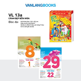 Lịch 2027 Bloc Đại Rời - Cảnh Đẹp Bốn Mùa | Lịch Tết Treo Tường Văn Lang (Mã: VL13A)