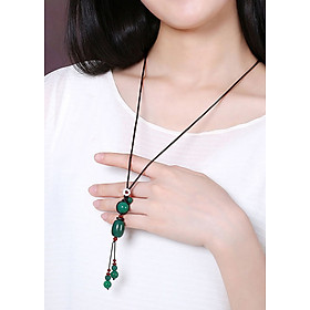 Vòng đeo cổ dây chuyền ngọc tự nhiên Vintage dáng dài VN19