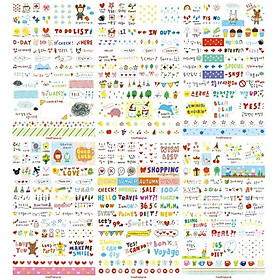 Bộ 06 Tấm Sticker Trang Trí  Sổ Nhật Ký