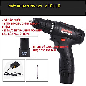 Máy khoan pin 12V 2 tốc độ