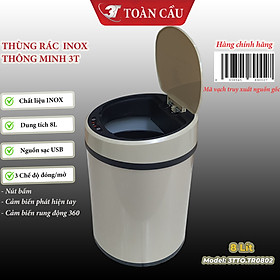 Mua Thùng rác Inox thông minh  dung tích 8L  đủ 3 chế độ mở nắp bằng cảm biến  cảm ứng nhạy