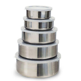 Mua Bộ Thố Inox 5 cái - Hộp Đựng Thực phẩm 10 12 14 16 18M ( AN TOÀN - TIỆN DỤNG) - GDHN Loại Tốt