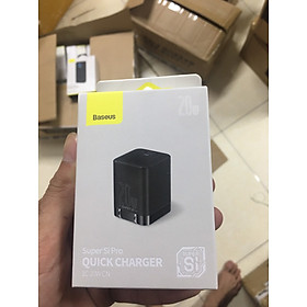 Baseus Super Si Pro Bộ sạc USB C có thể gập lại 20W nhỏ gọn và cực bền cổng Type C Sạc nhanh cho iPhone 12 Pro Max Bộ sạc nhanh Samsung Xiaomi iPhone Huawei - Hàng Chính Hãng