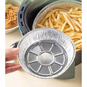 Mua Combo 10 chiếc khay giấy bạc lót nồi chiên không dầu  đựng thực phẩm dùng trong lò nướng  lò vi sóng đường kính 19cm