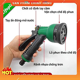Vòi xịt nước tưới cây rửa xe 8 chế độ
