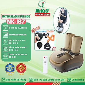 Máy Massage Chân Nén Ép Trị Liệu Suy Giãn Tĩnh Mạch Nikio NK-187 - Máy Mát Xa Dây Ấn Lòng Bàn Chân, Mu Bàn Chân, Ngón Chân, Bắp Chân - Công Nghệ Tiên Tiến: Con Lăn, Túi Khí Và Nhiệt Sưởi - Nhiều Chế Độ Matxa, Có Remote Điều Khiển