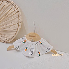 Yếm cổ tròn vải xô muslin họa tiết dễ thương cho bé YC11 Mimo Baby