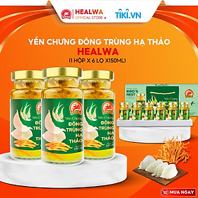 Hộp yến chưng đông trùng hạ thảo Healwa (1 hộp x 6 lọ x150ml) Bồi bổ sức khỏe giảm lượng cholesterol trong máu