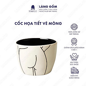 Mua Cốc tách  ly uống nước kiểu họa tiết vẽ mông chất liệu gốm sứ Bát Tràng cao cấp - Làng Gốm Bát Tràng