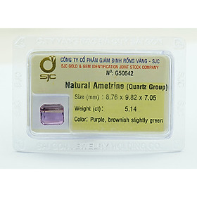 Mua Mặt Đá Quý Ametrine Tự Nhiên Kiểm Định Mài Giác Chữ Nhật