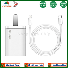 Bộ sạc nhanh 20W USB Type C Baseus Super SI Quick Charger QC3.0 cho iPhone 12 (1C, 20W, Chân dẹt) - Hàng chính hãng