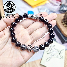 VÒNG TAY THIẾT KẾ CHO NAM SIZE 10LY CHARM BẠC S925 KHẮC CHÚ