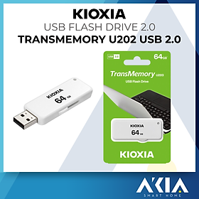 USB 2.0 Flash Drive Kioxia TransMemory U202 - 32GB / 64GB / 128GB , Bảo hành 5 năm - Hàng chính hãng - TRẮNG - 64GB