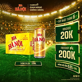 Bia Hà Nội - Thùng 24 lon 330ml - Phiên bản lon cao