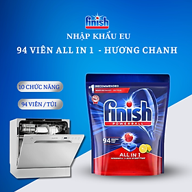 Viên rửa bát Finish 120 viên + Nước làm bóng Finish 800ml dùng cho Máy rửa bát