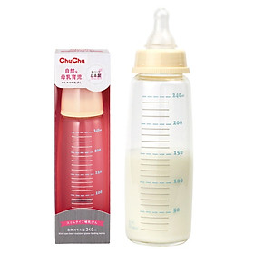 Bình sữa thủy tinh cổ thường 240ml và 150ml chuchubaby
