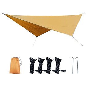 Outdoor Fly Tent Tarp Sail Canopy Waterproof Rain Fly Sun Shade UV Resistant Camping Shelter With Pegs Rope Storage Bag