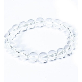 Vòng Tay Đá Thạch Anh Trắng (Clear Quartz) - BCLQ01 - Size 08mm, size 10mm - Phù hợp với cổ tay nữ - Cam kết đá tự nhiên không qua xử lí - Có kèm dây và hạt dự phòng - VIETGEMSTONES