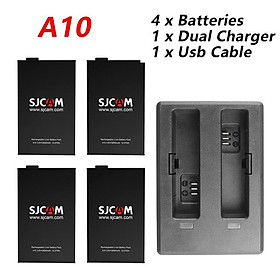 4 Pin SJCAM + Bộ Sạc Kép Cho SJ4000 SJ5000X M20 SJ6 SJ8 Pro SJ10 PRO SJ10X Camera Hành Động, SJCAM Chính Hãng Màu Sắc Pin: Dành Cho A10 A20