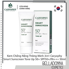 Kem Chống Nắng Nâng Tone Ngừa Mụn Caryophy Smart Sunscreen SPF 50 Tone Up 50ml
