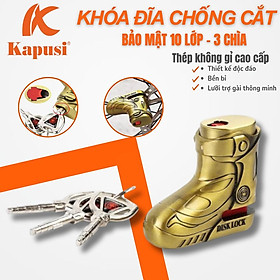 Mua Khóa Đĩa Xe Chống Cắt Thép Không Gỉ Hình Giày - Bảo Mật 10 Lớp  4 Chìa