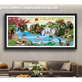 Tranh đính đá lưu thủy sinh tài VS206 - 160 x 85 cm - chưa đính