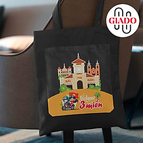 Túi canvas GIADO, túi vải bố, túi tote mẫu Việt Nam 3 miền Sài Gòn - Nhiều kích thước và màu sắc