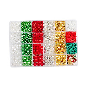 Christmas Beads Craft Beads with Holes Kids Adults Charms Decorative Spacer Beads Pendants for Bracelets Jewelry Making Party