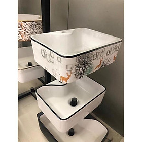 Lavabo sứ đặt bàn vuông 