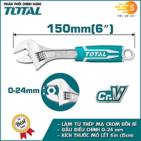 Mua Mỏ lết làm từ thép mạ crom có khóa 6 inches - 10 inches TOTAL - THT101066  THT101106 mỏ lếch siêu bền  tay cầm cao cấp thế hệ mới