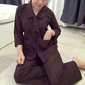 Đồ Lam Đi Chùa # Mẫu Nơ Và Sẫm Tàu# Đồ Bộ Nữ # Quần Áo