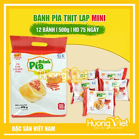 Đặc Sản Sóc Trăng - Bánh Pía Thịt Lạp Xưởng 500G, Đặc Sản Bánh Pía Nhân Mặn Tân Huê Viên Sóc Trăng [Túi 12 Bánh]