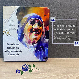 Mua Tranh Gỗ Thánh Teresa Calcutta M1 - Tranh Kèm Câu Trích Dẫn Động Lực Khắc Trực Tiếp Trên Gỗ