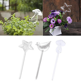 3pcs Automatic Glass Watering Devices for Garden Flower, Star/Bird/Mushroom