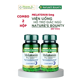 Combo 2 Hộp Viên Uống Hỗ Trợ Điều Hòa Giấc Ngủ NATURE'S BOUNTY Melatonin 5mg (60 Viên)