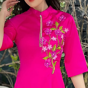 [HCM] Áo dài cách tân thêu 3D cây mai AD034 - Khánh Linh Style - Lady Fashion