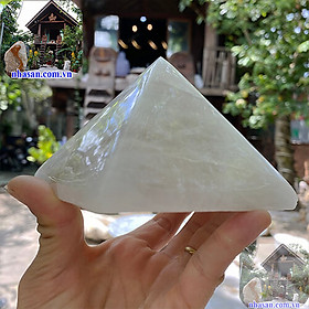 Mua Đá thạch anh hồng hình kim tự tháp giúp cầu tài và tăng duyên bán hàng T531 kích thước 7x9.5 (cm) nặng 700gr - Vật phẩm phong thủy để bàn