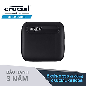 Mua Ổ cứng di động 500GB External SSD Crucial X6 USB 3.2 Gen 2 Type-C CT500X6SSD9 - HÀNG CHÍNH HÃNG