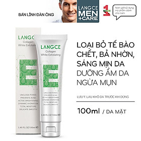 COLLAGEN WHITE TẨY TẾ BÀO CHẾT DA MẶT RẮNG DA CẤP ẨM NGỪA MỤN 100ml LANGCE DÀNH CHO NAM