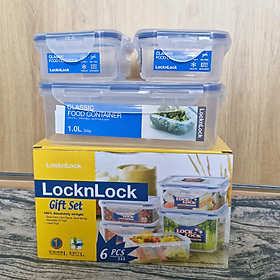 Bộ 3 Hộp Bảo Quản CLassic Lock&Lock 1 Hộp HPL817(1 lít), 2 Hộp HPL806 (350ml)