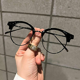 Kính thời trang nam nữ dáng mắt tròn to kim loại