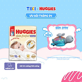 [Tặng kèm miếng] Miếng lót Sơ Sinh Huggies Tràm Trà NB1 64 miếng và 108 miếng