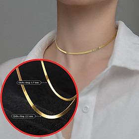 Vòng cổ choker dáng trơn bản to mạ vàng chạm xương quai xanh sang trọng cá tính - DB2632- Bảo ngọc Jewelry