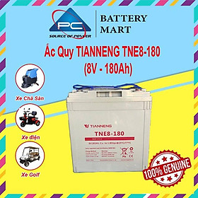 Ắc Quy Thiên Năng Tianneng TNE8-180C (8V - 180Ah), ắc quy dùng cho xe điện, xe golf, xe chà sàn